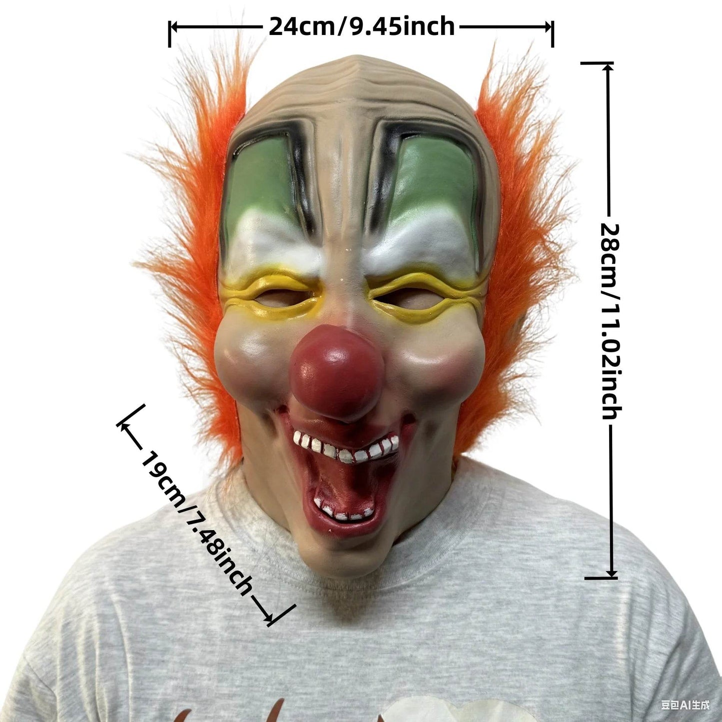 Scary Latex Mask Happy Clown Look For Halloween Cosplay - ToylandEU