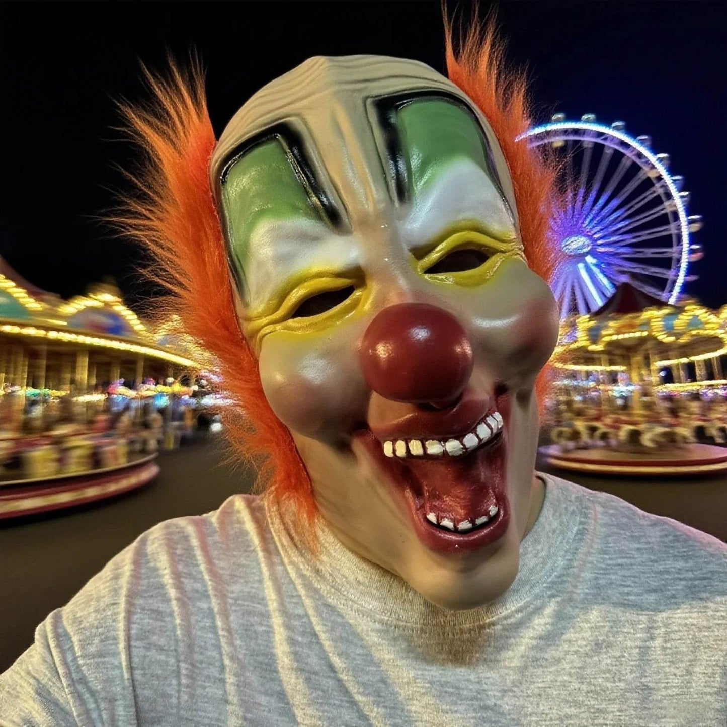 Scary Latex Mask Happy Clown Look For Halloween Cosplay - ToylandEU