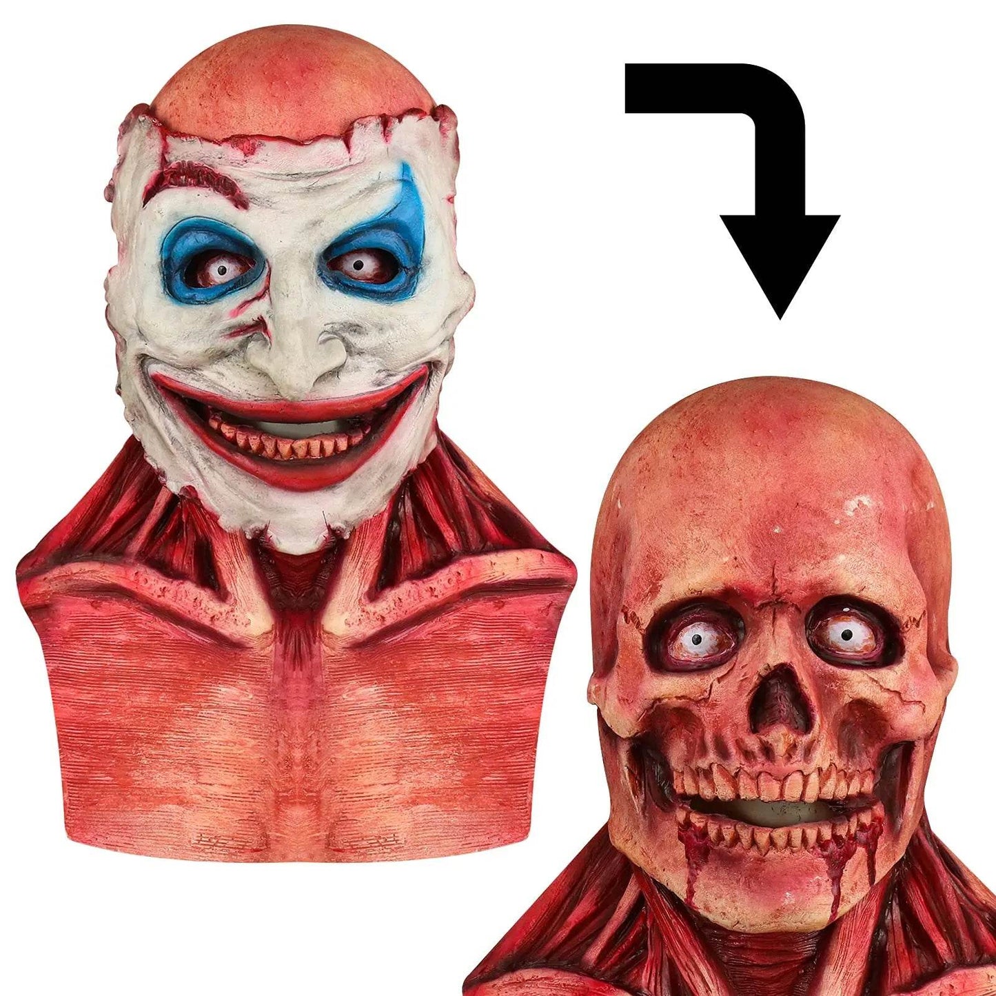Scary Latex Mask TearOff Type Skeleton Joker Cosplay - ToylandEU