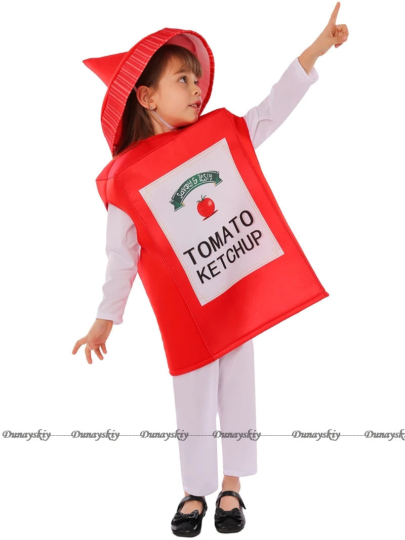 Ketchup & Mustard Fun: Unisex Kids Halloween Costume Set 2024