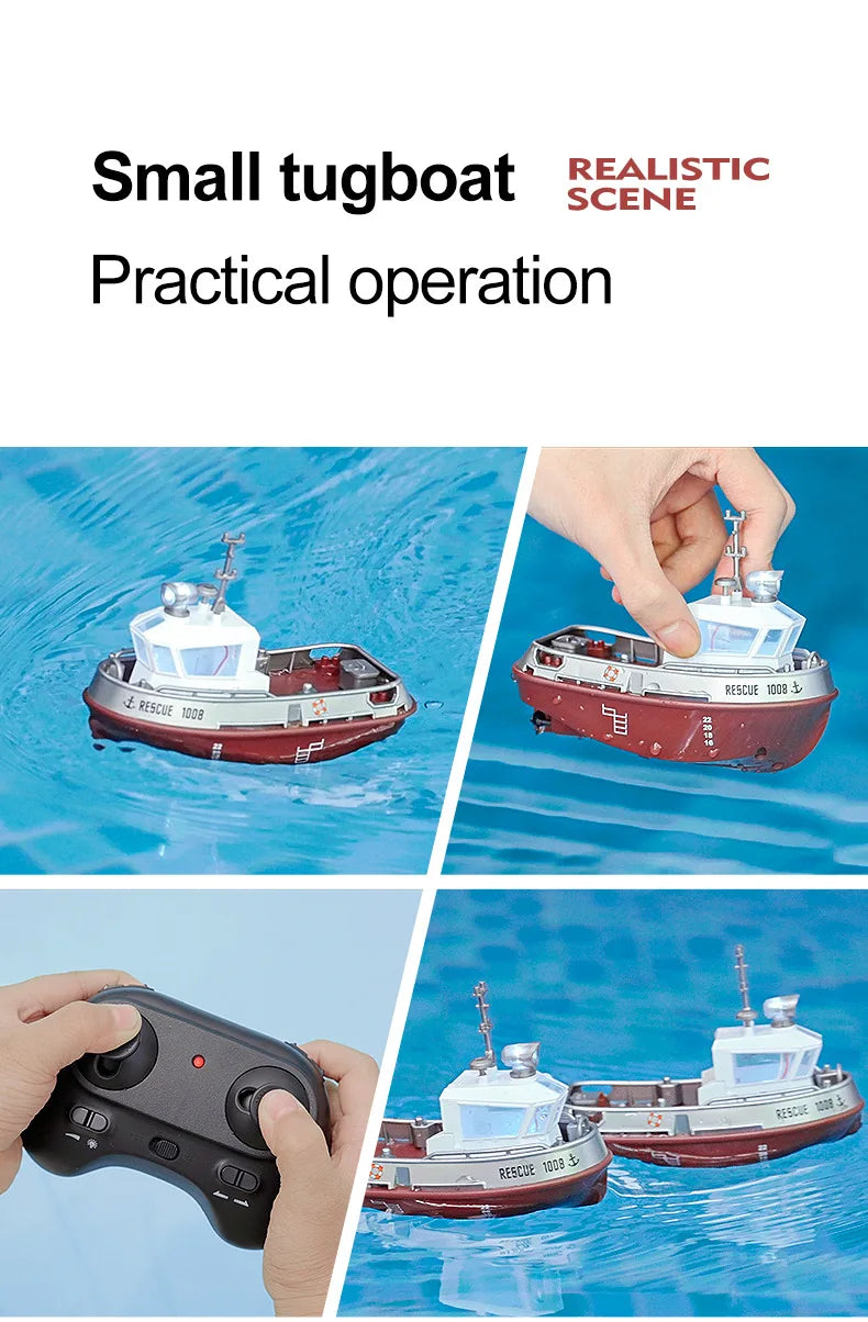 RC Remote-Controlled Electric Mini Boat for Kids – Rechargeable Water Toy Gift for Boys, Perfect for Christmas Surprises