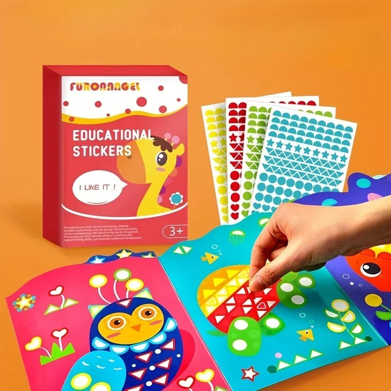Kids DIY Sticker Kit | Cartoon Animals | Ages 3-6 Educational Craft Kit | 1 Set
