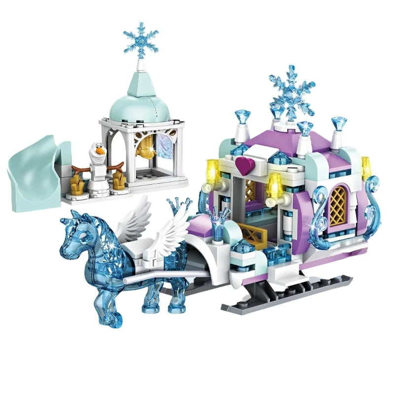 Lego Compatible Blocks | Frozen Ice Castle | Small Blocks | Mini Figure Included