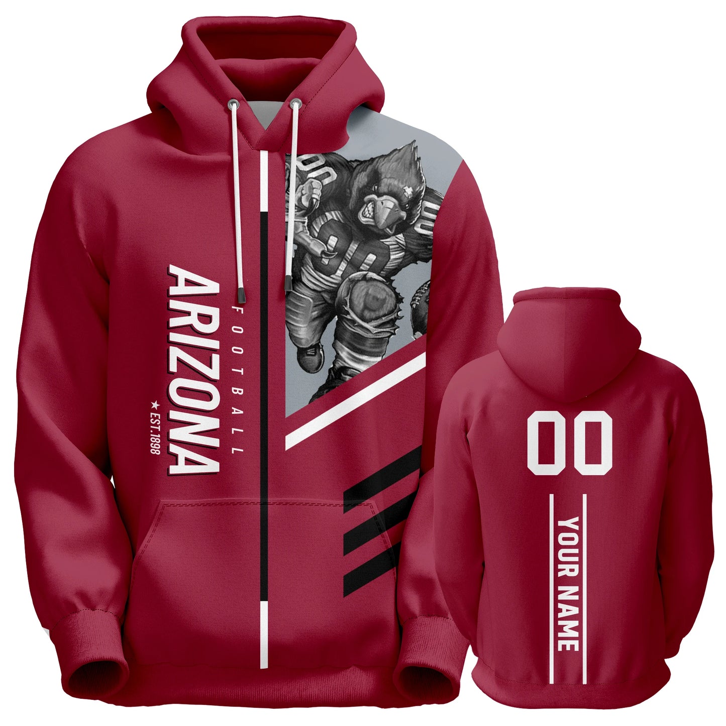 Personalized Arizona City Mascots American Football Hoodies - Custom Name & Number Sweatshirts for Fans, Men, Women, and Youth