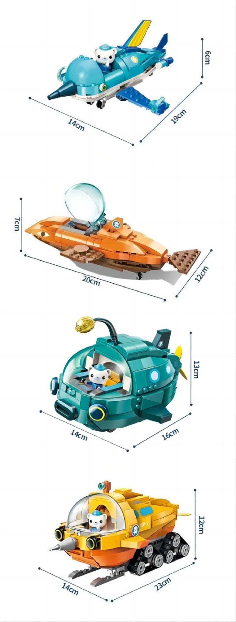 Octonauts Octopod GUP Building Blocks Action Figures - Ocean Adventure - ToylandEU