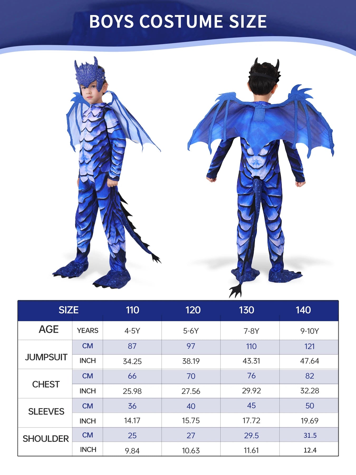 Dragon Knight Jumpsuit | Frost Blue | Kids Unisex Polyester | MU52660