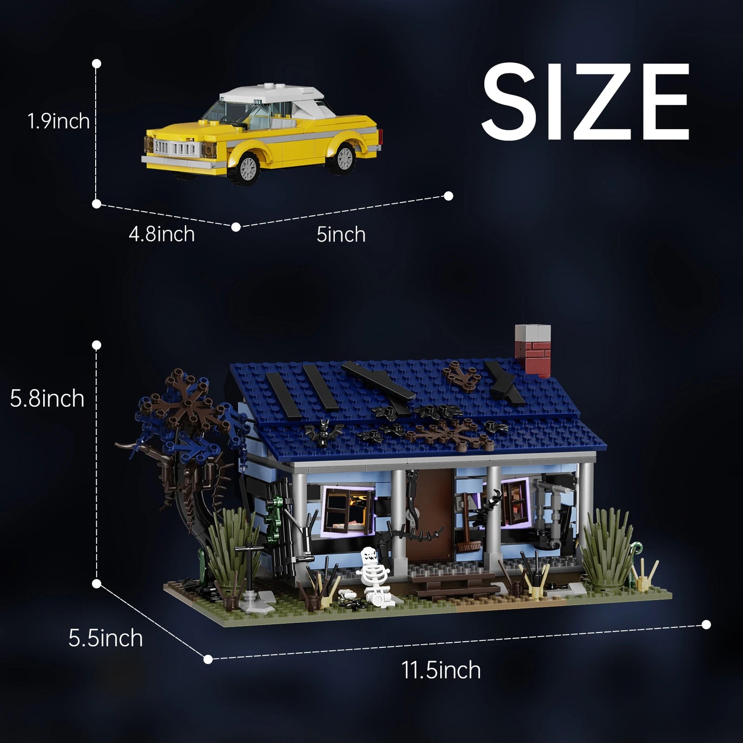 Haunted House Building Block Set | LED Light | Lego Compatible | 639 Pcs