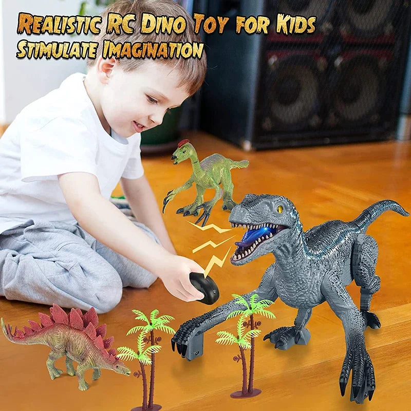 Remote-Controlled Electric Velociraptor Dinosaur Toy - Fun for Kids!