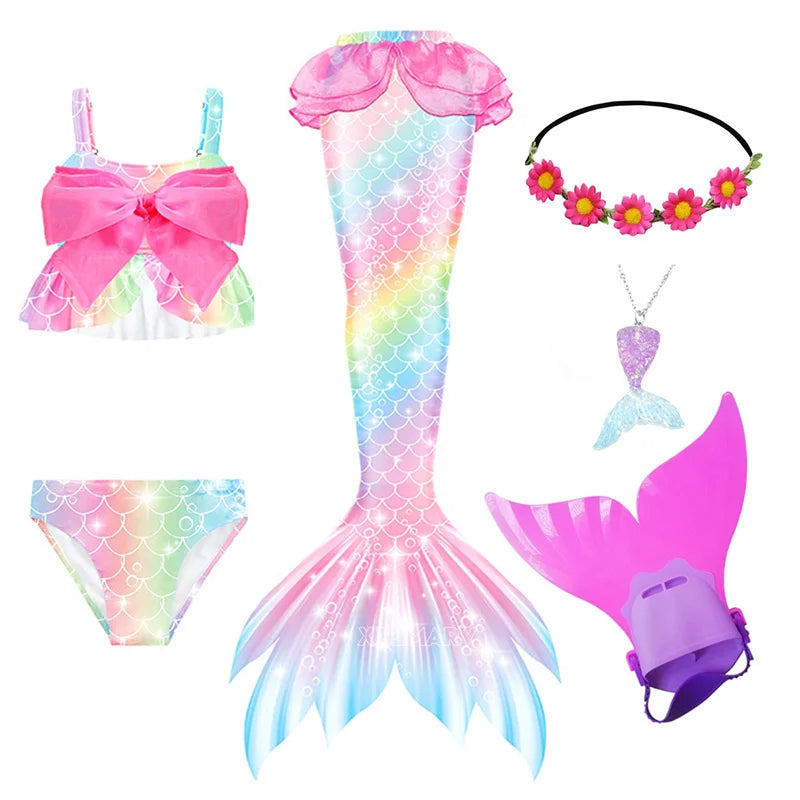 Mermaid Costume For Girls With Tail And Monofin Cosplay Ready