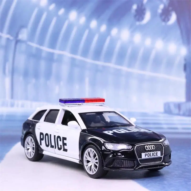 1:36 Scale Audi RS6 Police Car Diecast Model with High Simulation and Metal Alloy Construction ToylandEU.com Toyland EU