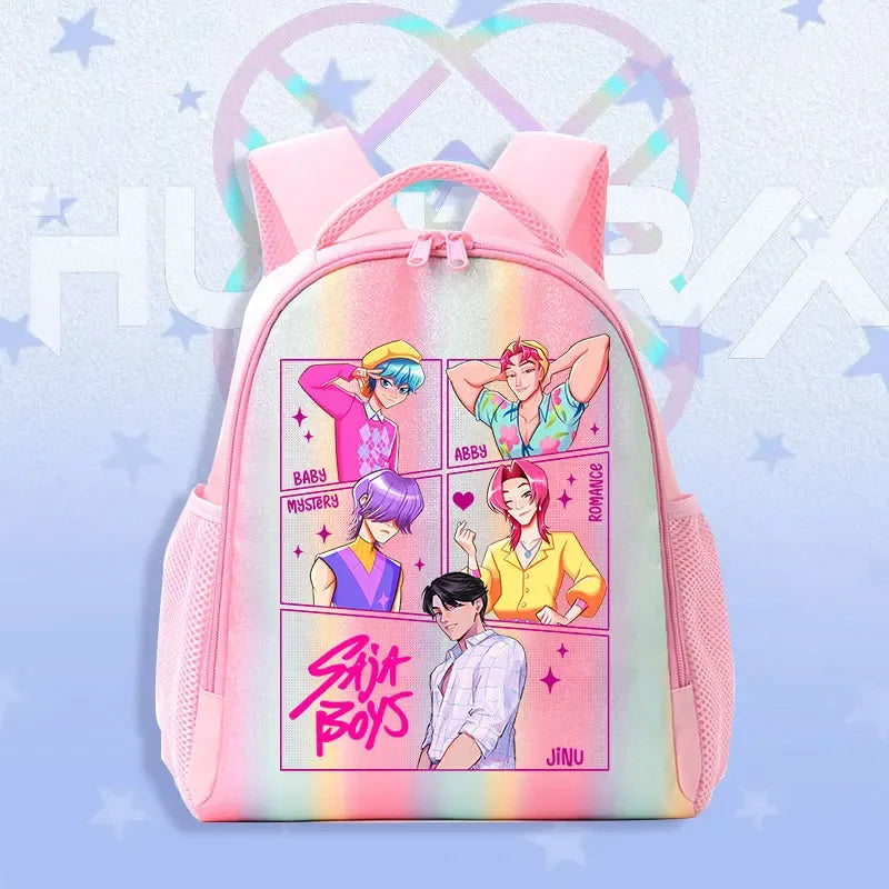 K Pop Demon Hunters Kids Backpack Rainbow Shoulder Bag