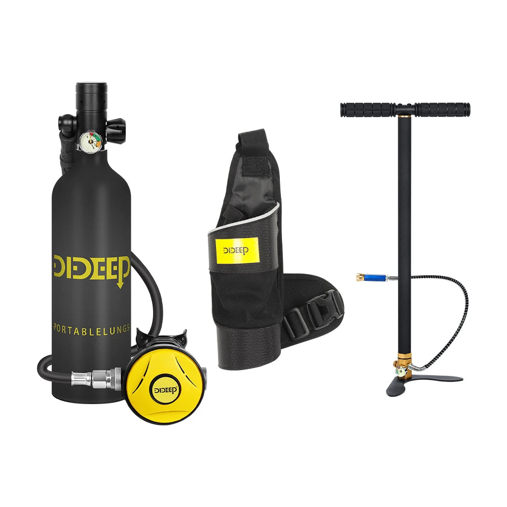 Scuba Diving Tank Set | 1L Tank | 3000 PSI | 10-20 Mins Underwater