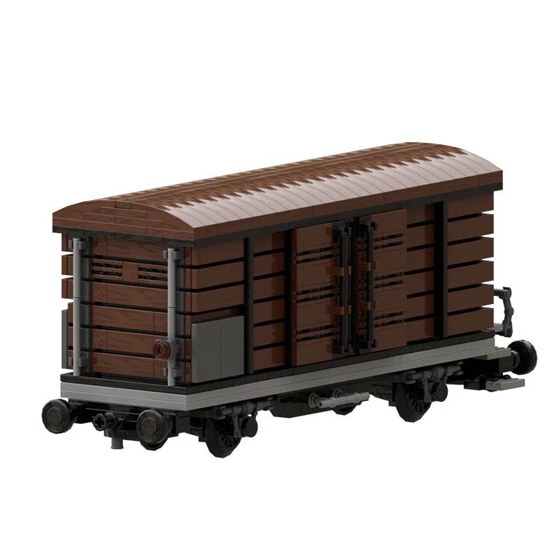 Boxcar Goods Wagon Building Block Kit MOC Railway Carriage - ToylandEU