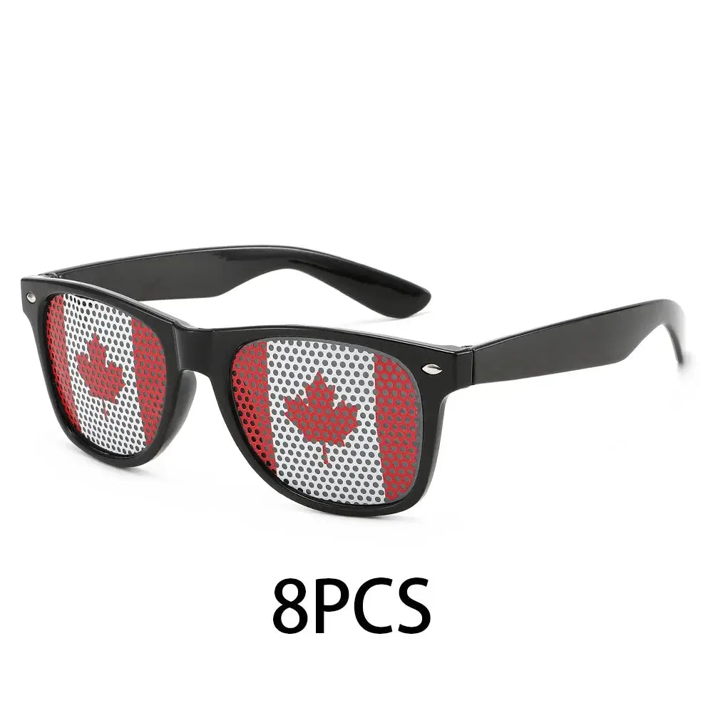 8PCS HD Vision Flag Sunglasses Football Match Fans Sun Glasses Comfortable Anti-slip Legs Sports Party Eyewear - ToylandEU