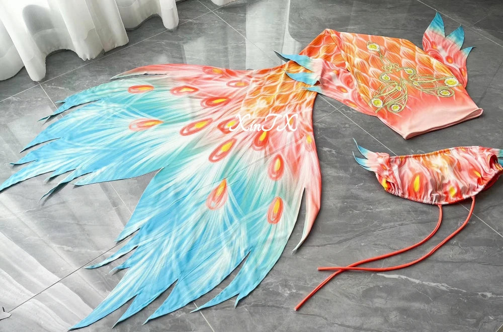 Mermaid Tail Bikini Set | Butterfly Peacock | Polyester Elastane | Custom Size