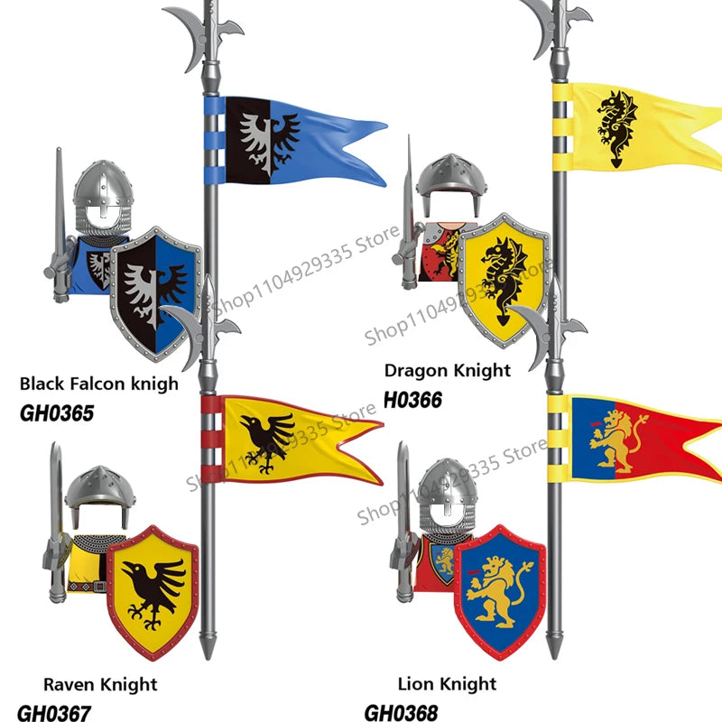 Micro Blocks | Medieval Knight Figures | Plastic Model Kit | Ages 14 Plus