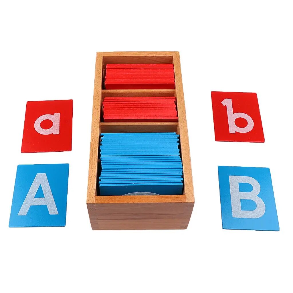 Wooden Montessori Sandpaper Alphabet Cards for Kids Learning and Education - ToylandEU