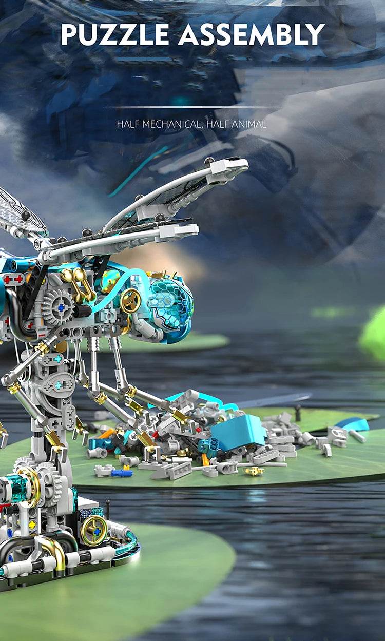 Mechanical Animal Building Blocks Parrot Eagle Whale Beetle Model Bricks With Light Display Kids Toys Gifts - ToylandEU