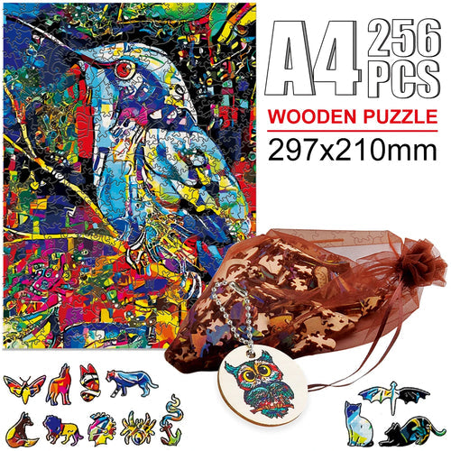 Hummingbird 3D Wooden Puzzle with Key Chain and Mesh Bag for Educational Fun ToylandEU.com Toyland EU
