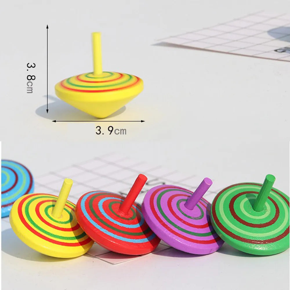 Colorful Wooden Gyroscope Toys Set - Pack of 10 - ToylandEU