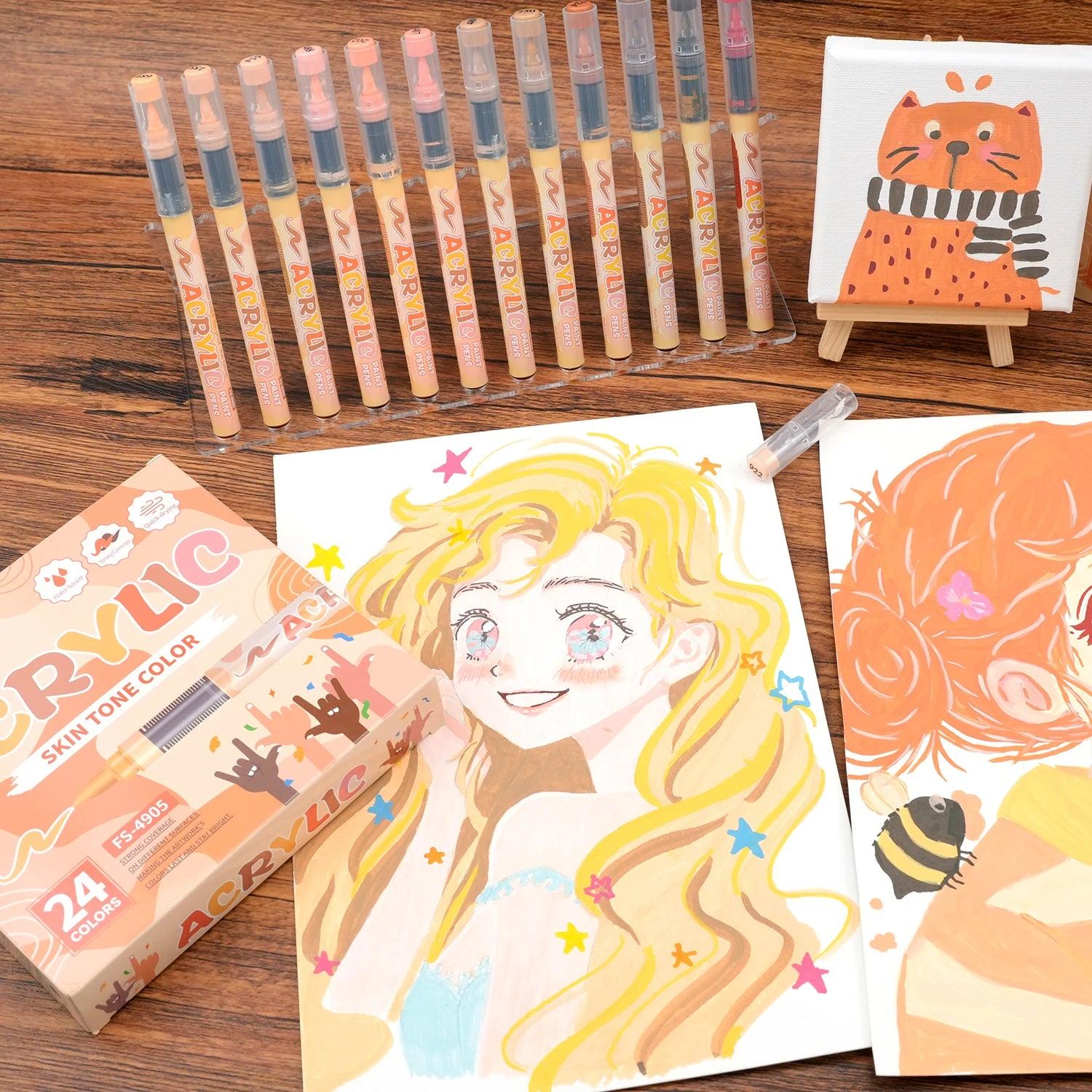 Skin Tone Art Markers | Waterproof Acrylic | Toylandeu™