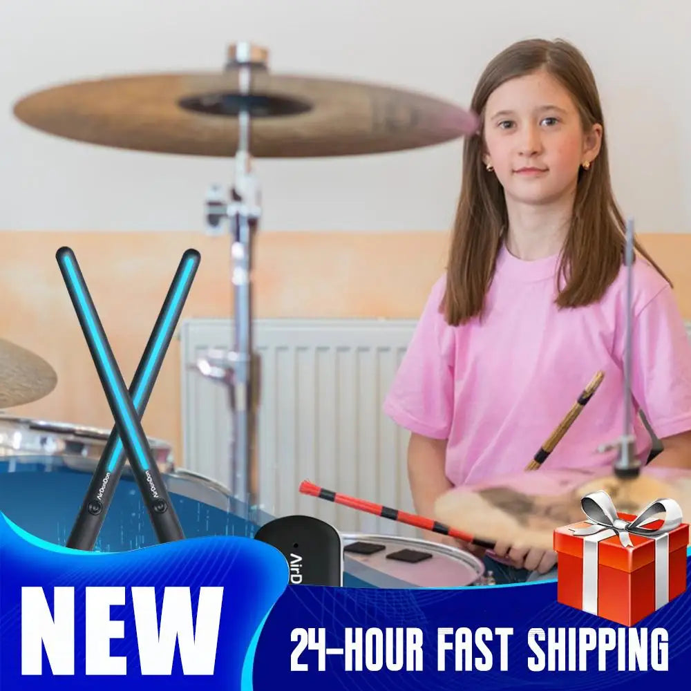 Portable Bluetooth Air Drum Set for Beginners with Foot Sensor