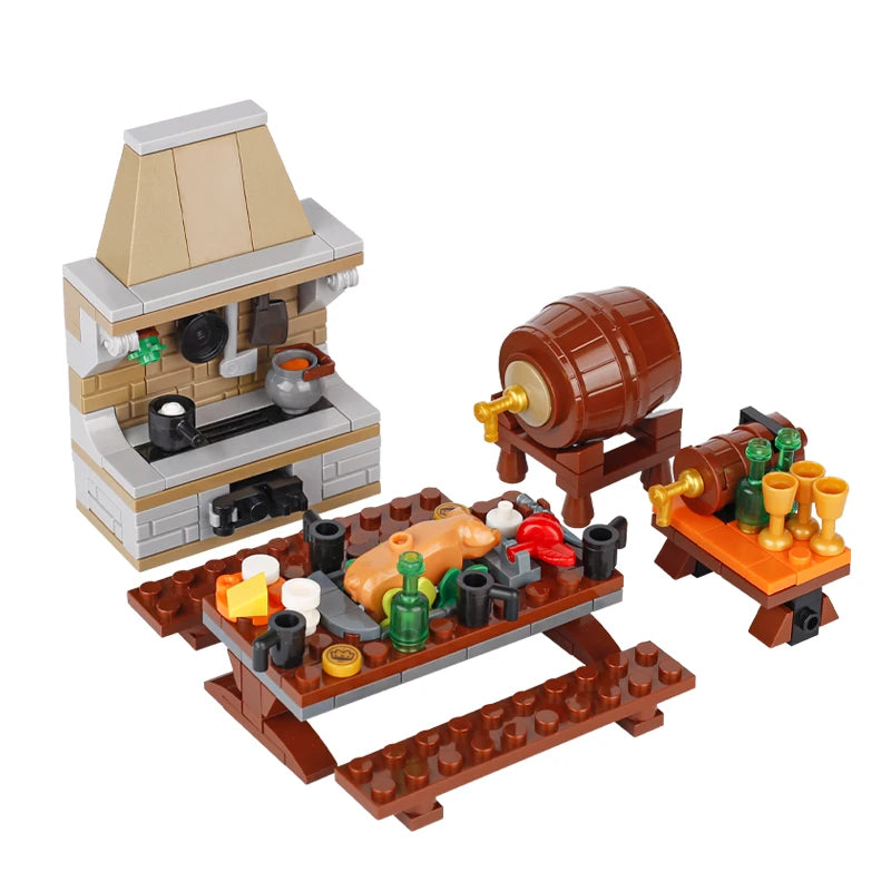 Building Blocks | Compatible With Lego | Medieval Furniture Set | For Kids