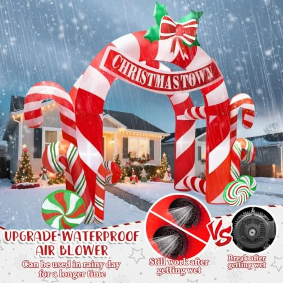 Christmas Inflatable Arch | 13 Ft Height | Heavy Duty Polyester | Outdoor Decor