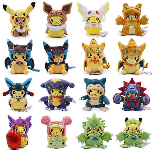 15 Assorted Pokemon Cosplay Plush Toys Pikachu Cos Eevee Charizard - ToylandEU