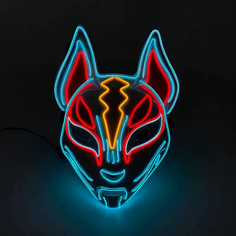 Hot Sale Anime Mask Halloween Cosplay Fox Masks Neon Light up Masks LED Luminous Mask Glow In The Dark Carnival Party Supplies - ToylandEU