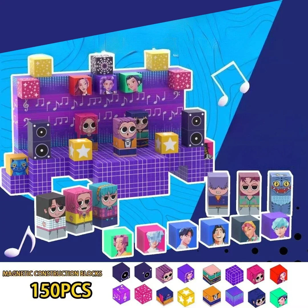 Magnetic Blocks Build Set | 64/100/150 PCS | DIY STEM Toy | Tiger Figure Theme