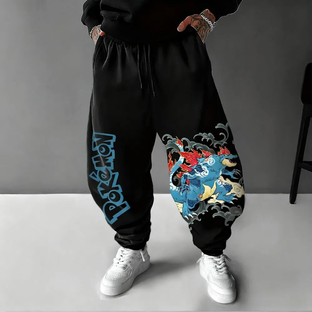 Sweatpants | Demon Slayer Anime Print | Cotton Loose Fit | Men's