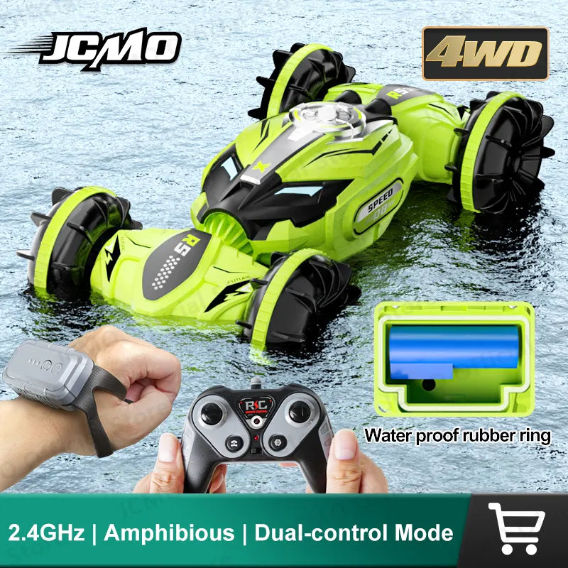 Amphibious 2.4GHz Remote Control Stunt Car with Dual Control Options - RC Vehicle for Thrilling Adventures