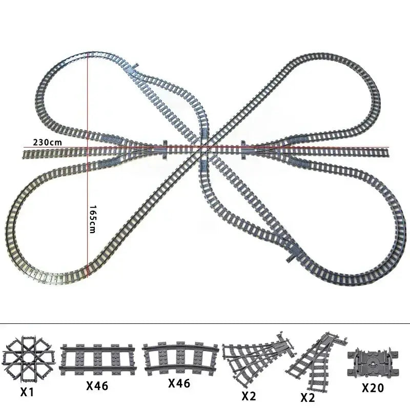 Lego Compatible Flexible Train Tracks Building Set For Kids - ToylandEU