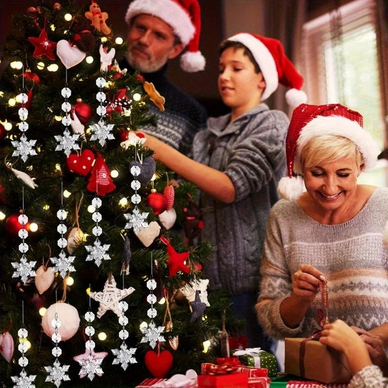 Acrylic Christmas Ornaments | Clear Snowflake Shape | 10 Piece Set for Trees