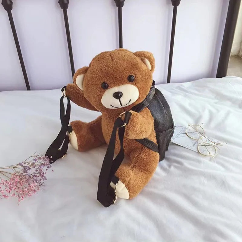 2023 Cute Brown Bear Plush Toy Backpack for Kids - ToylandEU