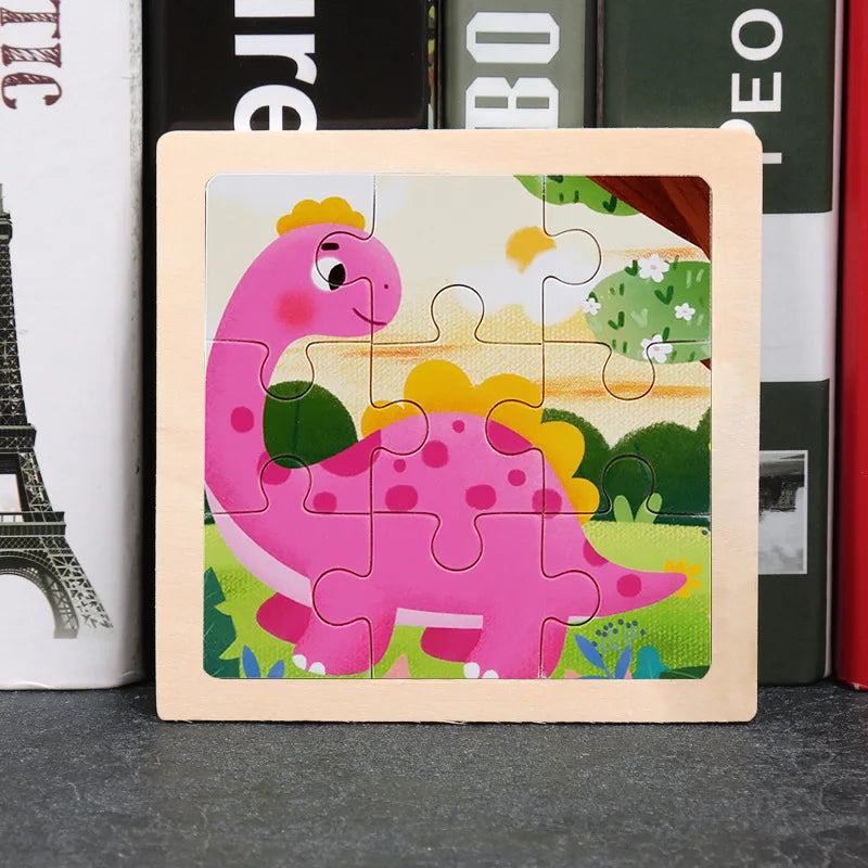 Wooden Jigsaw Puzzle | 11x11 cm | 3D Puzzle | Animal Cartoon Theme