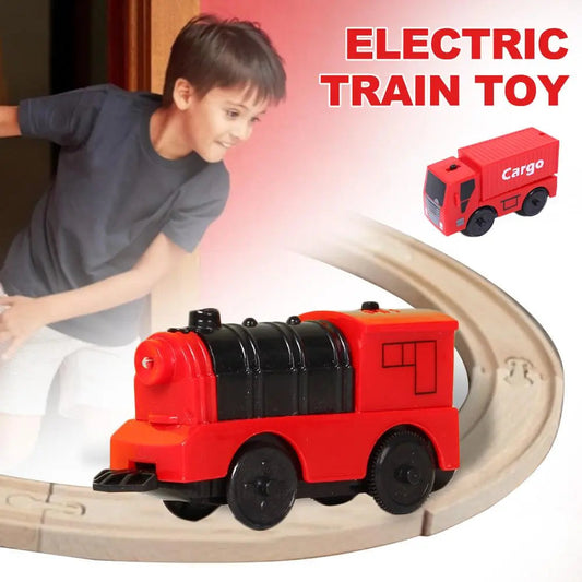 Kids' Battery-Powered Wooden Electric Train Toy with Realistic Design