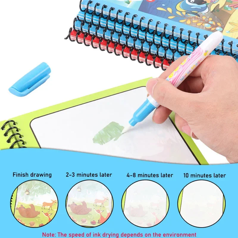 Magic Water Drawing Book for Kids - Mess-Free DIY Coloring & Painting Toy for Early Education