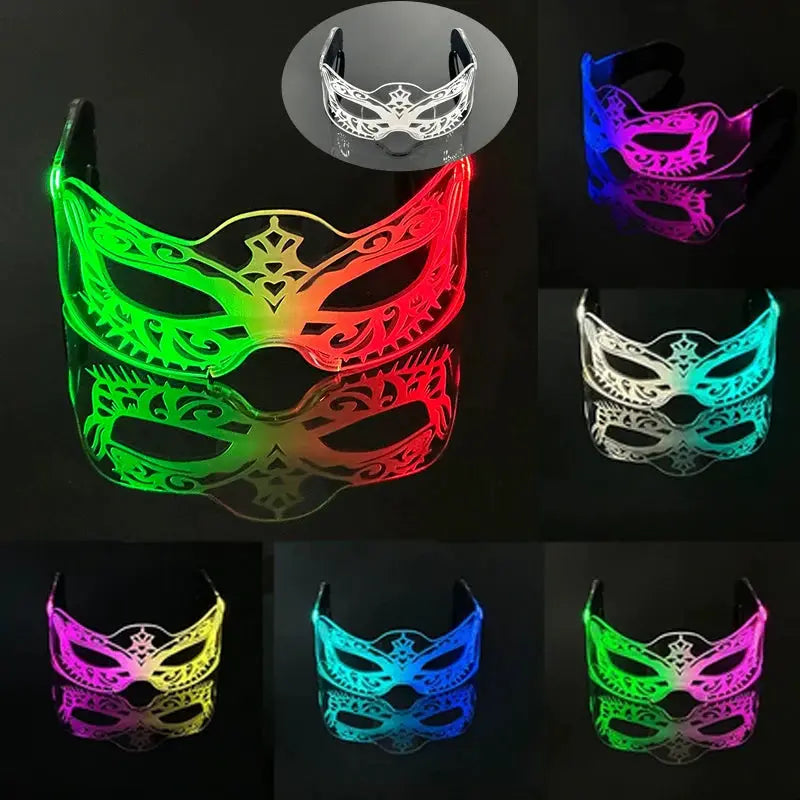 Led Luminous Glasses Bar Masquerade Concert Rave Goggles Rainbow Space Robot Futuristic Led DJ LIGHT Glasses Star Y2k Glasses - ToylandEU