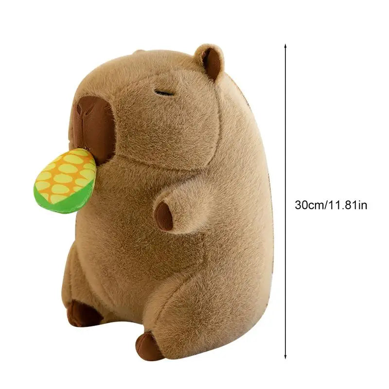 Charming Capybara Plush Pillow with Fruit Design for Cozy Decor