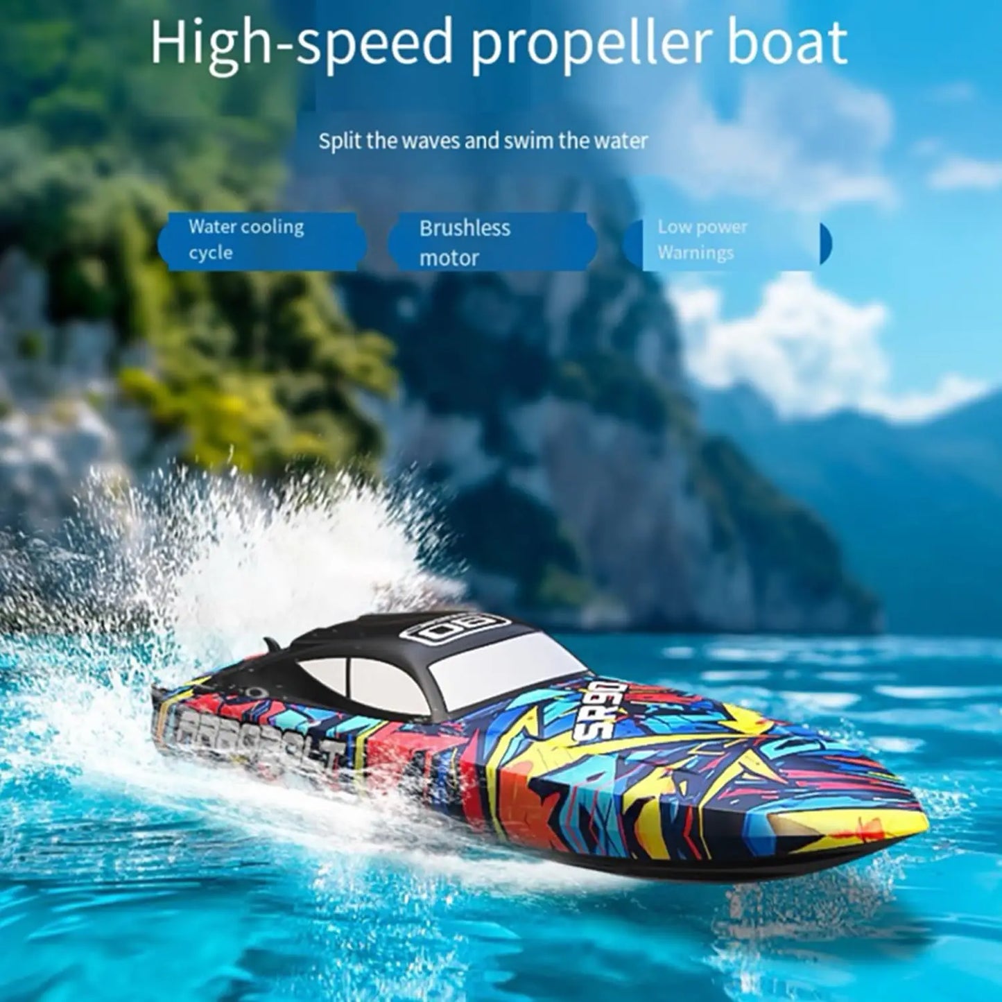RC Boat | Brushless Motor | 2.4G Remote Control | 35.43in