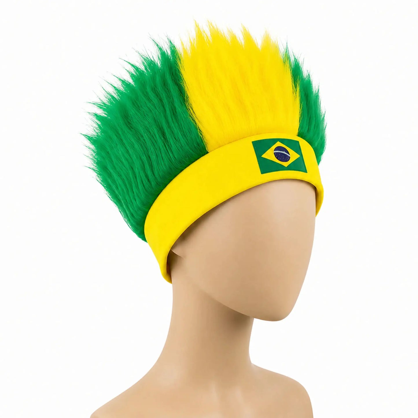 World Cup Wig with Logo, National Flag Colors,Headgear,Fan Wigs CostumeBrazil, Argentina, France, Germany, Mexico, United States - ToylandEU