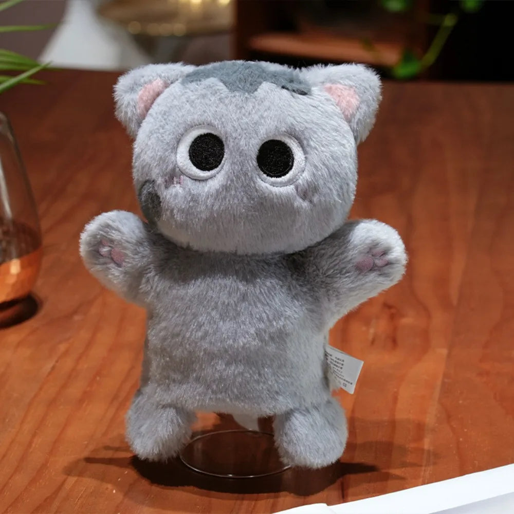 Cat Hand Puppet | Soft Plush | Finger Puppet | Black Beige