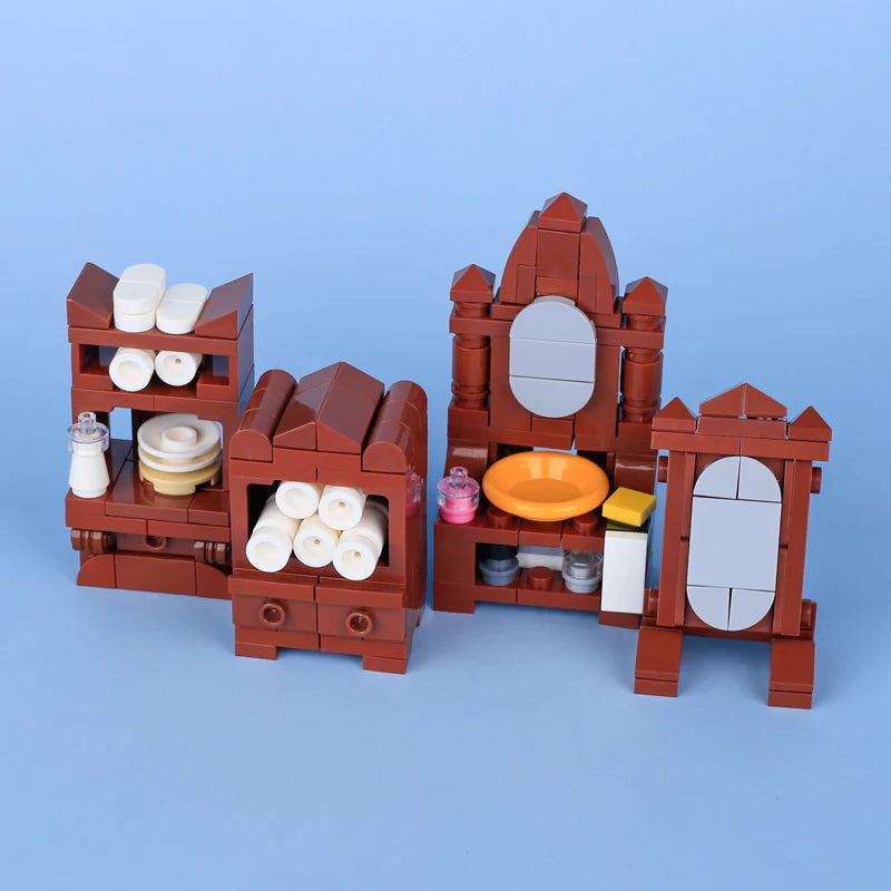 Building Blocks | Compatible With Lego | Medieval Furniture Set | For Kids