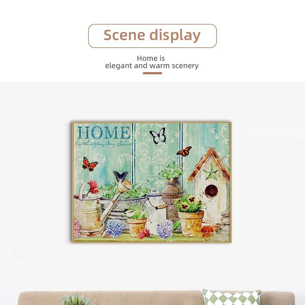 Scenic Castle Design 11CT Cross Stitch Full Kit - DIY Embroidery Craft with Printed Fabric and Mulina Threads - ToylandEU