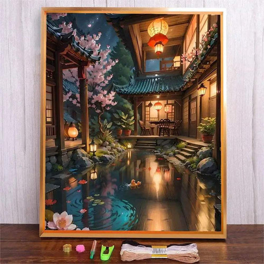  Scenic Landscape Cross Stitch Kits - 14CT/11CT White Fabric with Cotton Threads for DIY Handmade Embroidery Gifts -  ToylandEU™