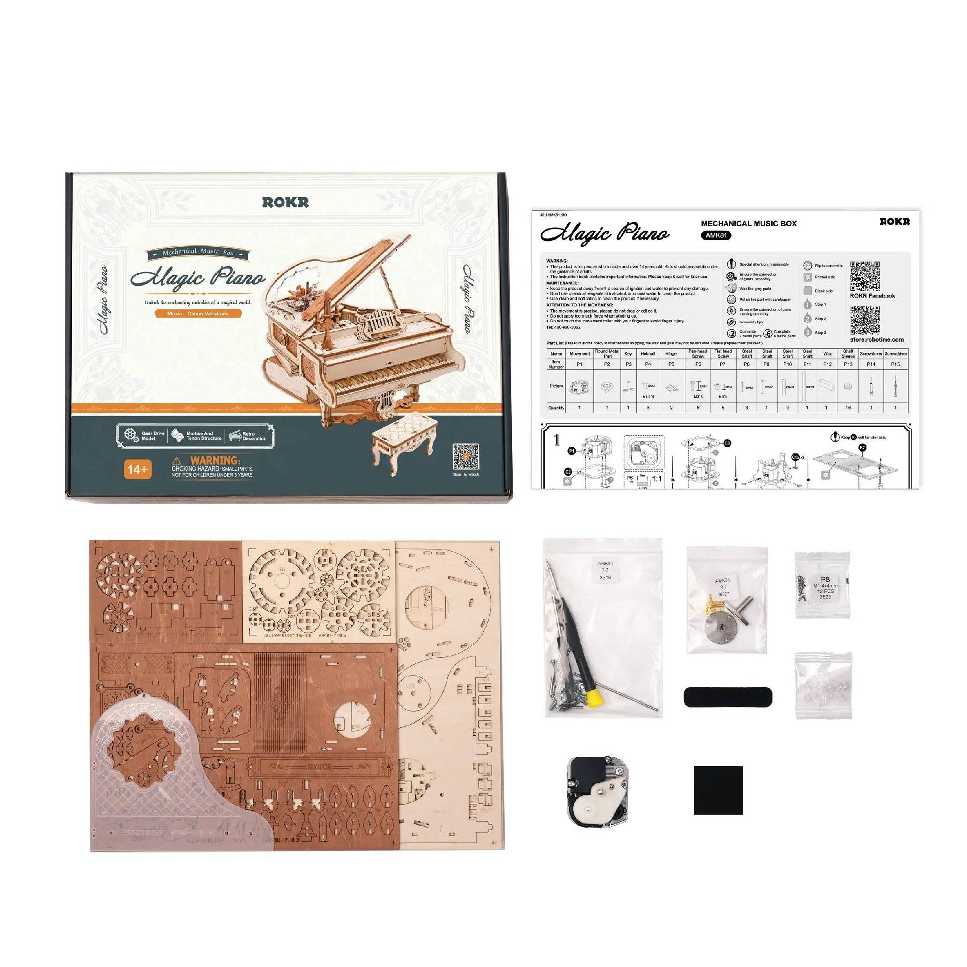 Robotime Rokr Magic Piano 3D Puzzles Unique Desk Decor Gift - ToylandEU