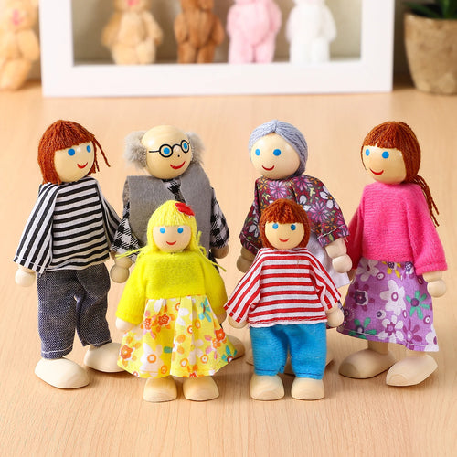 Family Member Dolls Wooden Puppet Toys for Pretend Play - Set of 6/7 Pieces ToylandEU.com Toyland EU