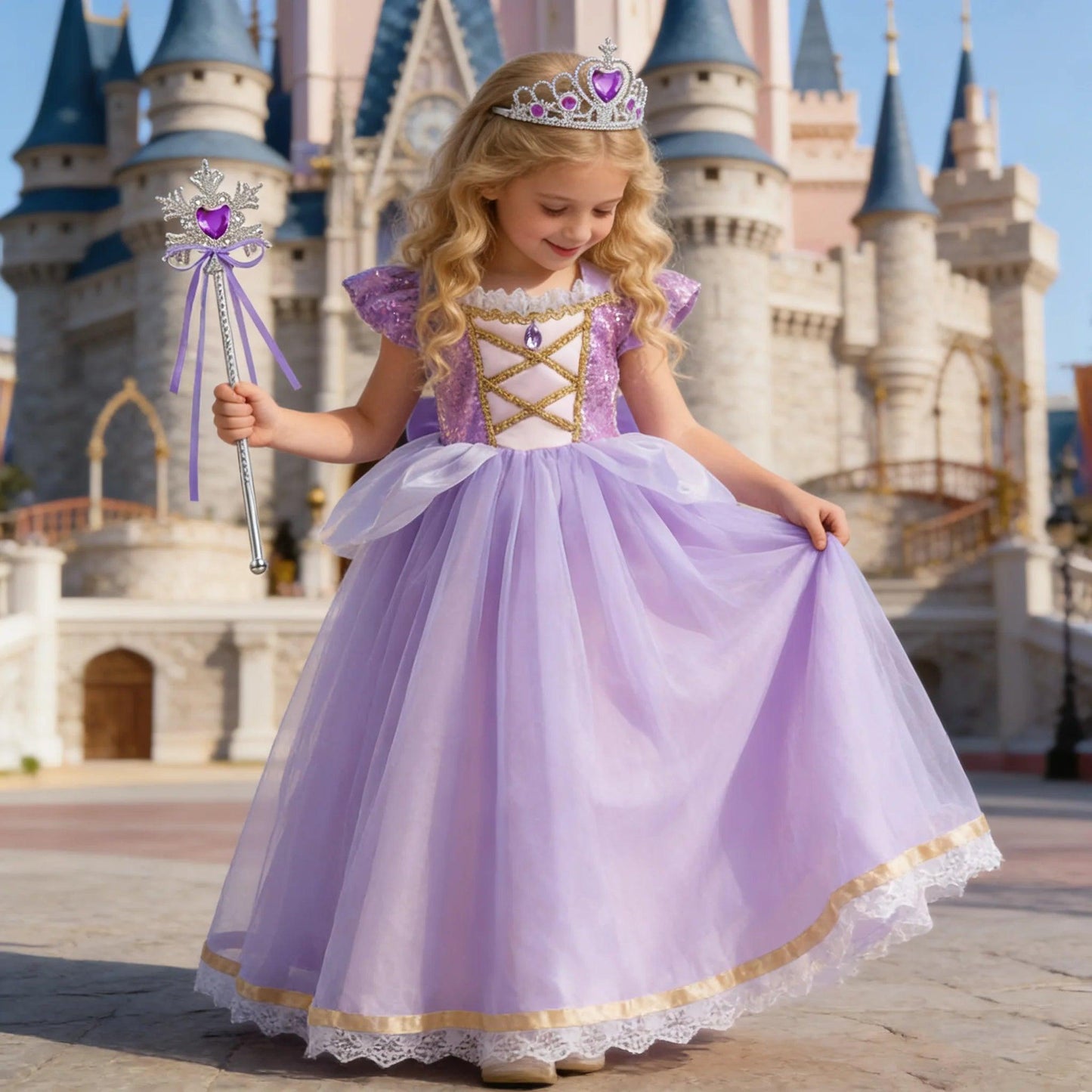 Girls Princess Dress | Purple Ball Gown | Toylandeu™